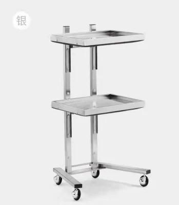 Hot Selling Custom High Quality New Design White Acrylic Trolley Hairdressing Beauty Cart