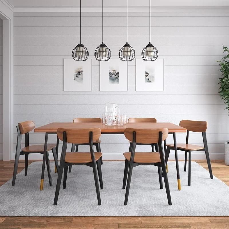 China Wholesales Furniture Natural Oak Finish Wooden Study Dining Room Table Modern Home Living Room Furniture Extendable MDF Marble Ceramic Top Bent Wood Table