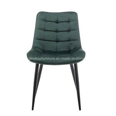 Hot Sale Basic Velvet High Back Painting Leg Dining Chair for Dining Room