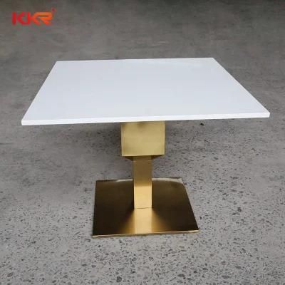 White Glossy Solid Surface Stone Restaurant Table Top