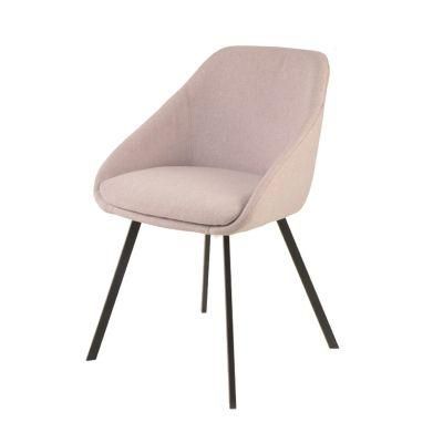 Home Restaurant Furniture Fabric Upholstered Seat Dining Chair with Metal Legs