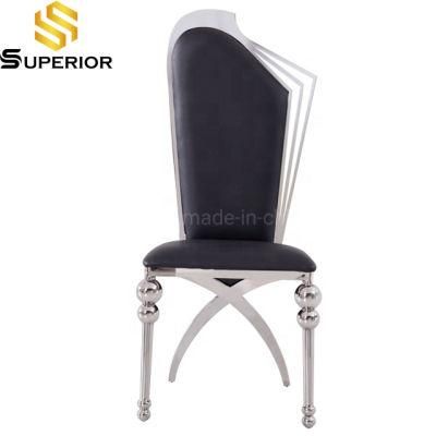 Luxury Hotel Restaurant Leather Upholstered Dining Chair with High Back