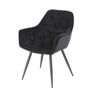 Modern Velvet Fabric Dining Furniture Chair, Dining Chair