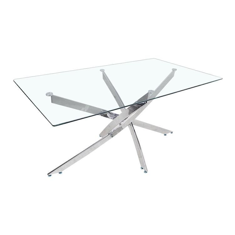 Clear Transparent Tempered Dining Furniture Glass Table