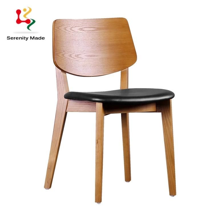 Nordic Design Restaurant Furniture Hotel Coffee Shop Living Room Solid Wood Frame Upholstery Seat Dining Chair