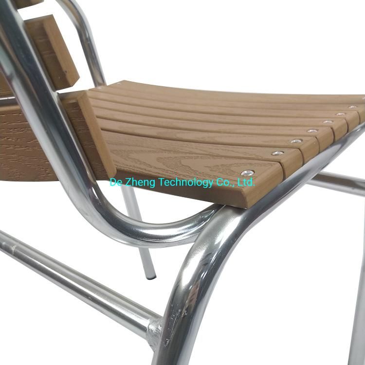 Waterproof Factory Wholesale Commercial Aluminum Garden Dining Outdoor Wood Chair