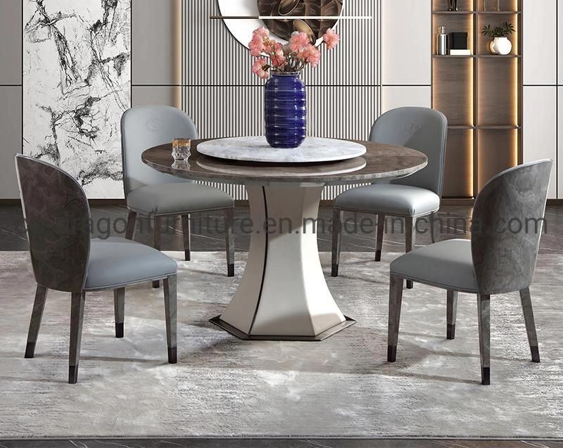 Luxury Home Furniture Stainless Steel Dining Table with Marble Top