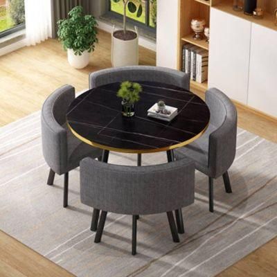 Promotional Marble Simple Modern Small Dining Room Restaurant Round Table with Chair