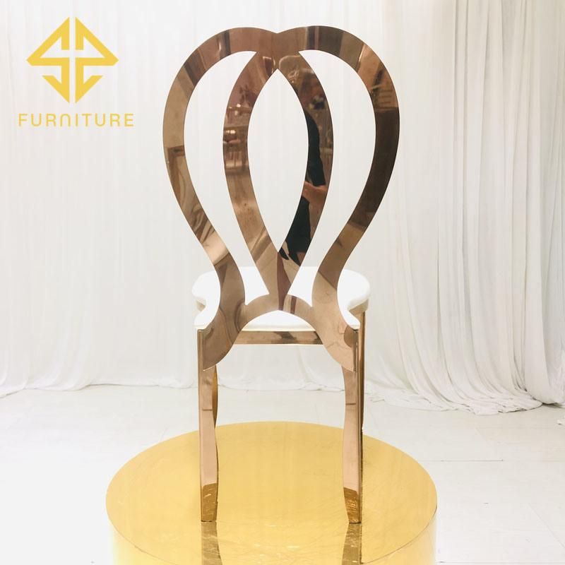 Factory Cheaper Price Wedding Stainless Steel Gold Dining Chair