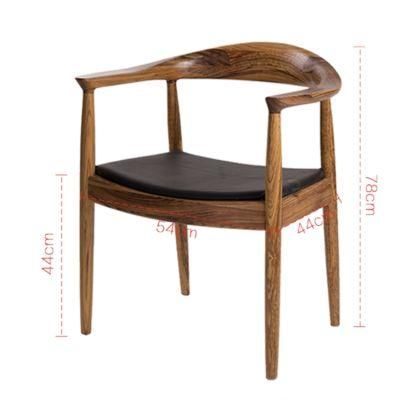 Beech Household Wooden Frame Chairs with Armrests, Backrest Retro Design Furniture Leisure Backrest Chair Wooden with Seat Pad Dining Chair