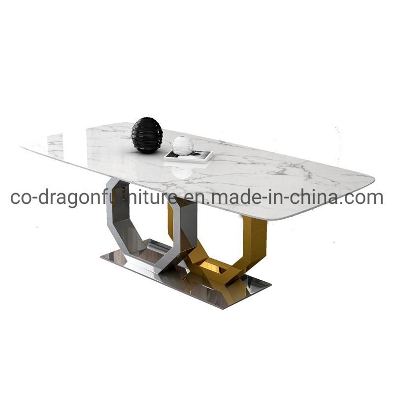 Wholesale Steel Dining Table with Marble Top for Dining Furniture