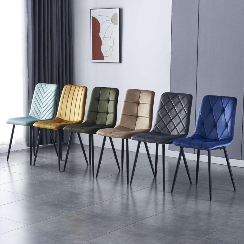 2022 China Factory Wholesale Modern Home Furniture Metal Chair with Velvet Fabric
