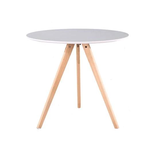 Cheap Price High Quality Coffee Round Dining Tea Table with Wood Legs