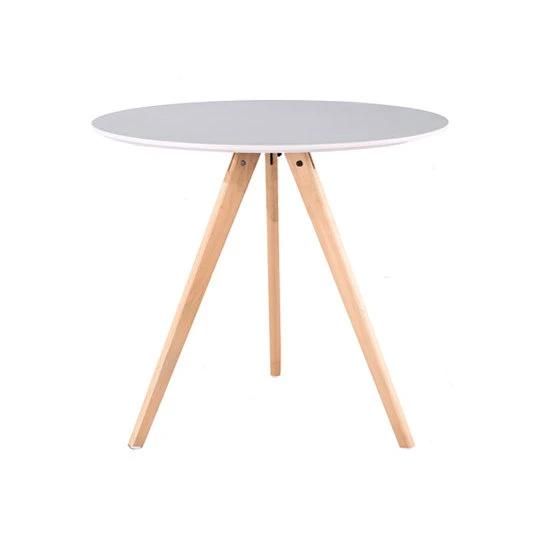 Cheap Price High Quality Coffee Round Dining Tea Table with Wood Legs