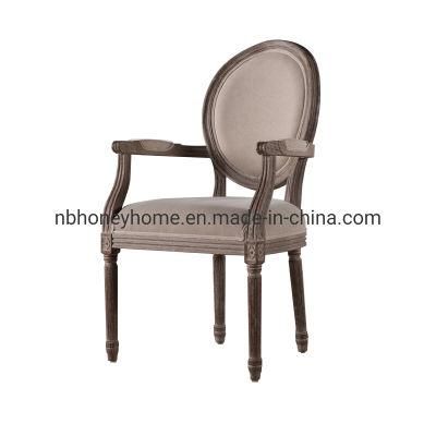 Vintage Design Fabric Covered Louis Xvi Arm Chair