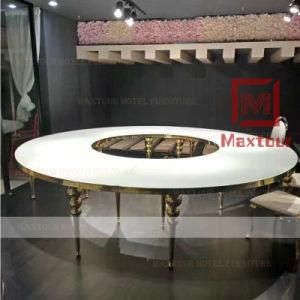 Luxury Round White Stainless Steel Wedding Center Table with High Quality