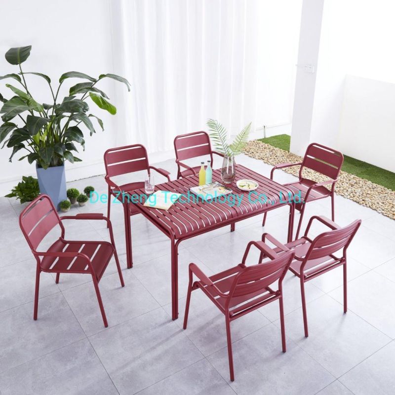 2021 Popular High Quality Rattan Dining Set Outdoor Dinning Furniture Table Outdoor Dining Set Aluminum Patio Furniture