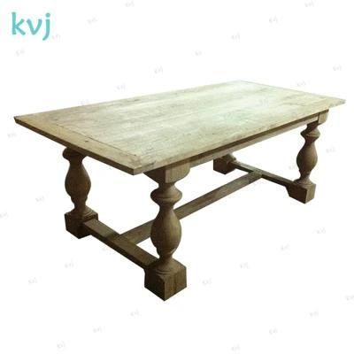 Kvj-7203 Antique Solid Wood Rustic Reclaimed Elm Dining Table