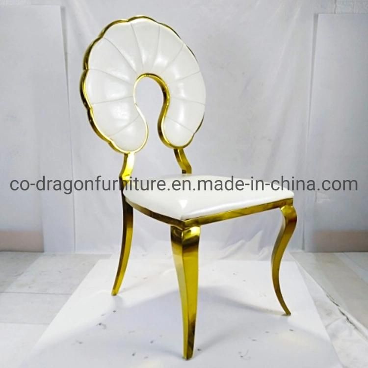 Fashion Gold Stainless Steel Leather Dining Chair for Dining Furniture