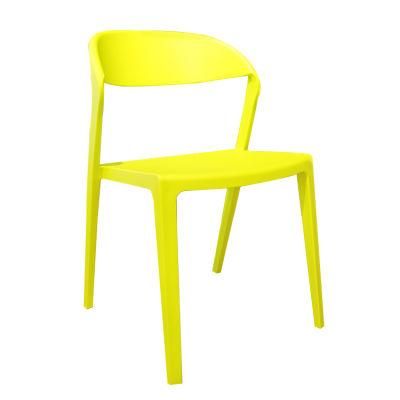 Wholesale Outdoor Home Furniture Modern Style Plastic Chair Eco-Friendly Yellow PP Dining Chair