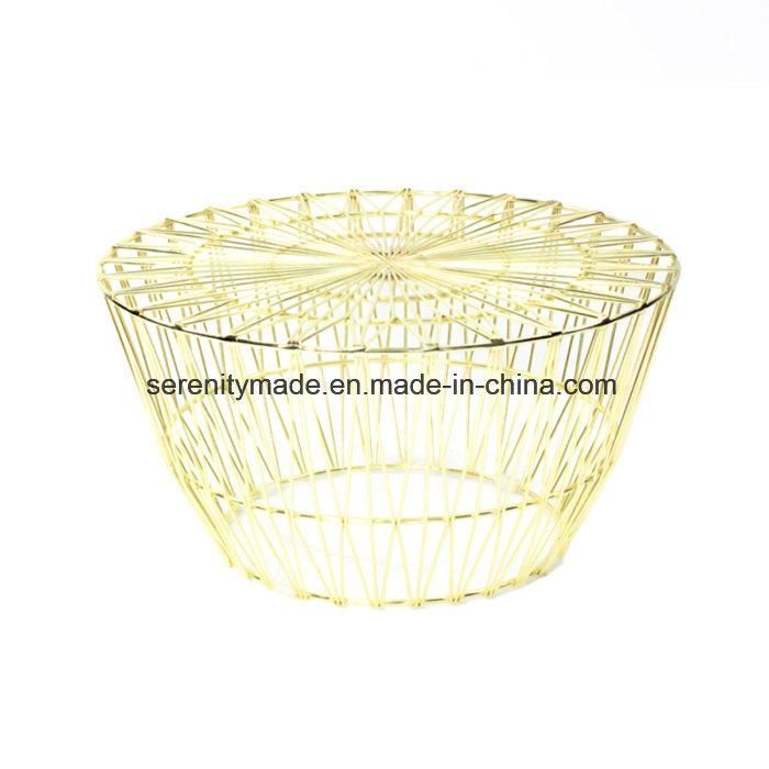 Guangzhou Furniture Plated Gold Metal Wire Outdoor Cafe Dining Chairs