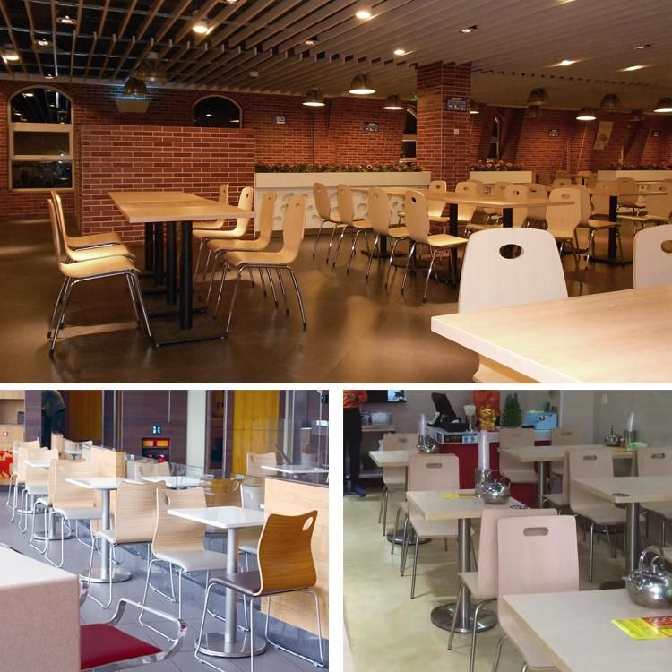 Modern Cheap Snap Restaurant Food Canteen Seating Furniture Wooden Industrial Stainless Steel Canteen Table and Chairs for School/Office