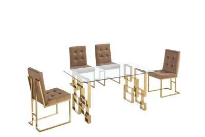 European Fashionable Design Modern Dining Table with 4 Chairs Kitchen Dining Table Set