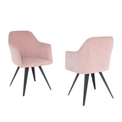 Factory Wholesale Leisure Dining Chair with Fabric and Metal Frame