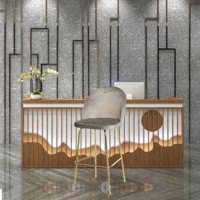 American Modern Velvet High Bar Chair