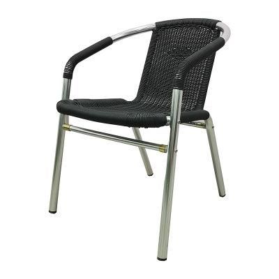 Wholesale Small Furniture Outdoor Patio Aluminum Rattan Backrest Chair with Armrest