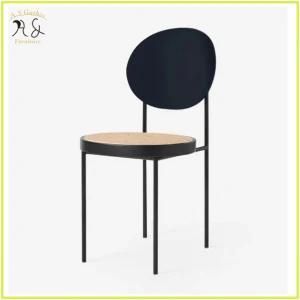 New Style Nordic Design Light Luxury Rattan Restaurant Dining Chair Metal
