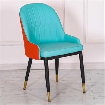 Dining Room Furniture European Dining Chair Cheap Metal Legs Leather Upholstered Dining Chairs Modern