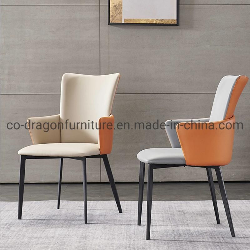 China Wholesale Dining Furniture High Back Leahter Steel Dining Chair