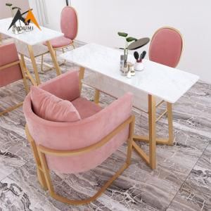 Cheap Wholesale Modern Elegant Metal Golden Dining Table Set Marble