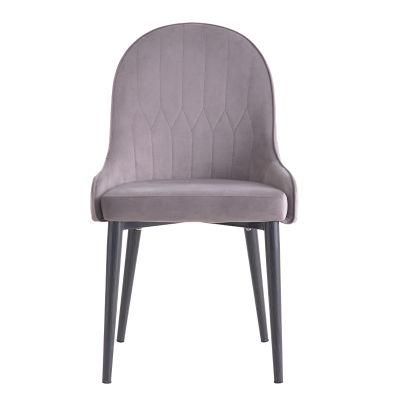Wholesale Free Samples of Metal Leg Black Design Room Furniture Nordic Velvet Modern Deluxe Dining Chair