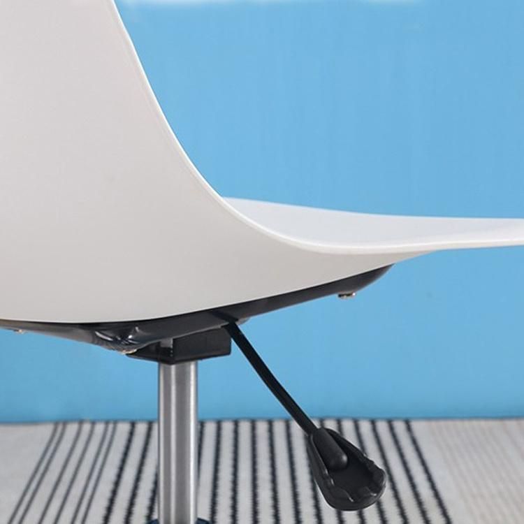 Modern Simple PP Plastic Swivel Chair Back Adjustable Seat Height Lifting Office Chair Metal Base with Pulley