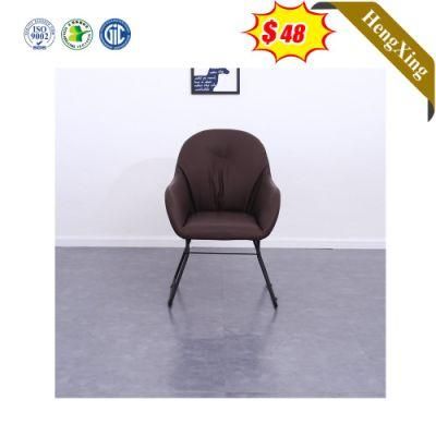 Nordic Small Apartment Modern Home Iron Luxury Leather Leisure Dining Chair