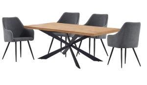 Modern Design Elegant MDF and Metal Legs Restaurant Dining Table Chair Sets