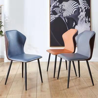 Restaurant Dining Room Upholstered Metal Leather Dining Chair