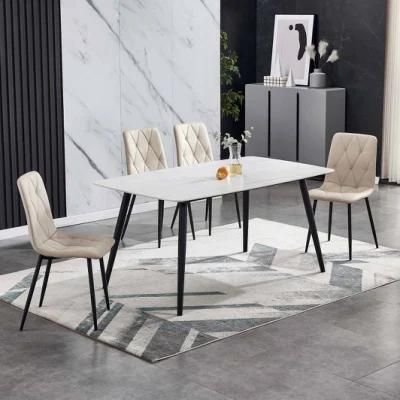 New Style Colorful Dining Room Tile Top Dining Extendable Ceramic Table