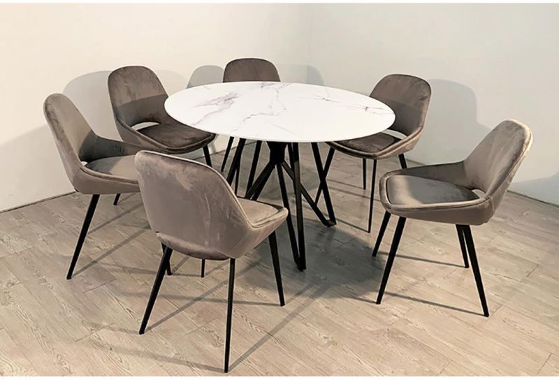 Luxury Dinner Dining Table 6 Chairs Set Modern Marble Dining Room Furniture Table Set