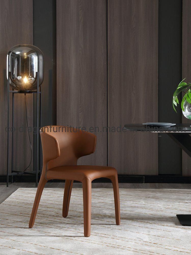 Modern Luxury Leather Metal Dining Chair for Living Room Furniture