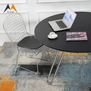 Factory Suppliers Simple Metal Round Black Luxury Cafe Table