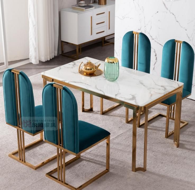 China Wholesale Modern Home Furniture Set Restaurant Velvet Upholstered Dining Chairs for Us Market