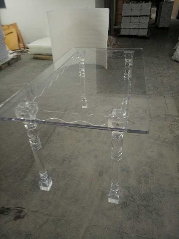Custom Clear Modern Rectangular/ Square/Round Acrylic Furniture Wedding Dining Table