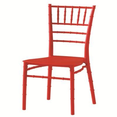 Hot Nordic Garden Balcony Red Plastic Bamboo Chair Living Room Restaurant Dining Banquet Chair