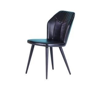Home Furniture Simple Design Seat Balck Painted Legs Dining Room Chair