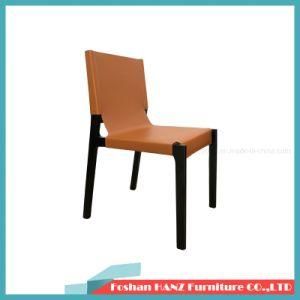 China Classical Luxury Saddle Leather Dining Chair with Wooden Frame