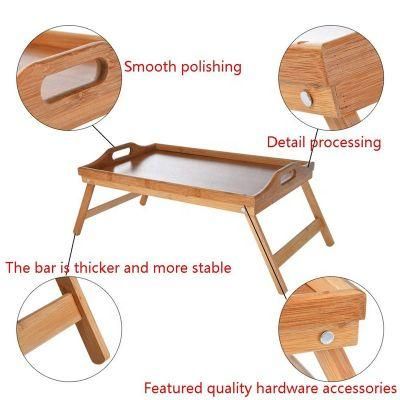 100% Bamboo Adjustable Laptop Desk Table for Living Room