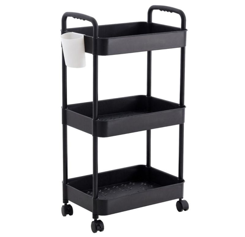 3 Tier Utility Home Trolley Kitchen Storage Organizer Rolling Cart